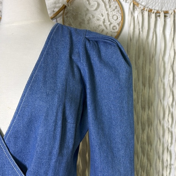 Ronny Kobo Denim Ruffle Dress Size M - Picture 8 of 13